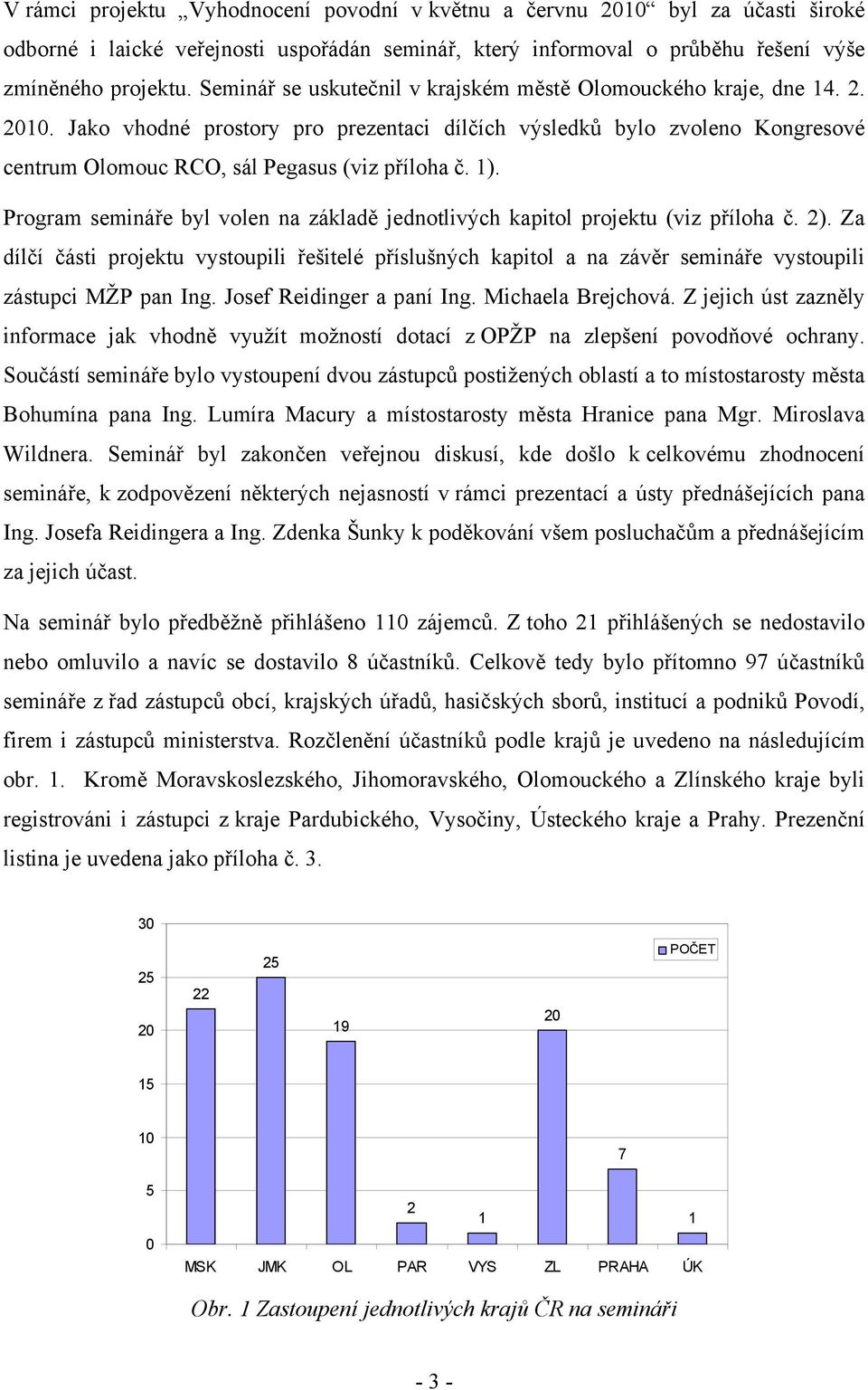 1). Program semináře byl volen na základě jednotlivých kapitol projektu (viz příloha č. 2).