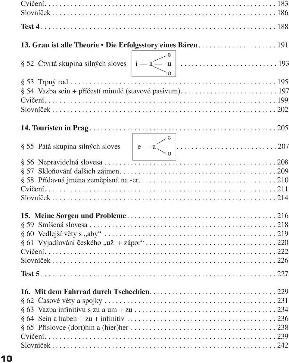 ...................................................... 195 54 Vazba sein + příčestí minulé (stavové pasivum).......................... 197 Cvičení.............................................................. 199 Slovníček.