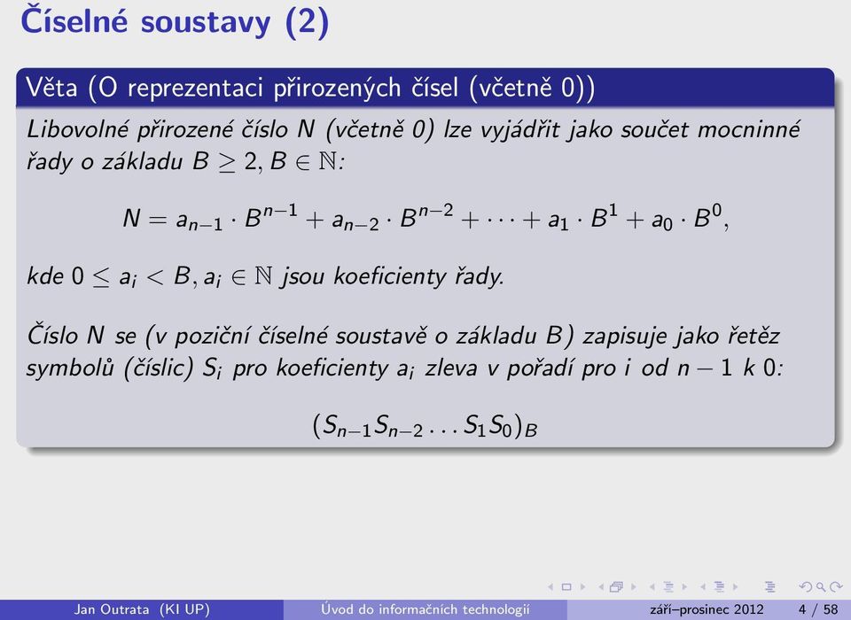 koeficienty řady.