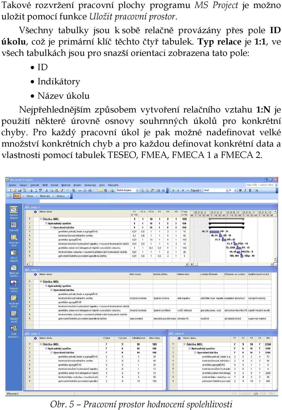 Typ relace je 1:1, ve všech tabulkách jsou pro snazší orientaci zobrazena tato pole: ID Indikátory Název úkolu Nejpřehlednějším způsobem vytvoření relačního vztahu 1:N je