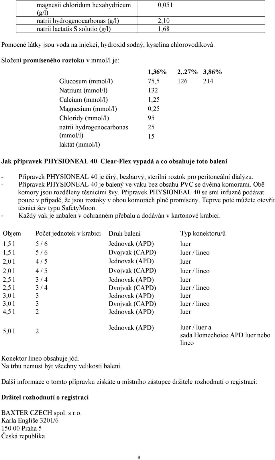 27% 3,86% Glucosum (mmol/l) 75,5 126 214 Natrium (mmol/l) Calcium (mmol/l) Magnesium (mmol/l) Chloridy (mmol/l) natrii hydrogenocarbonas (mmol/l) laktát (mmol/l) 132 1,25 0,25 95 25 15 Jak přípravek