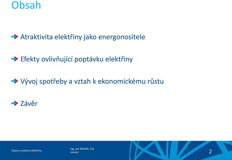 poptávku elektřiny Vývoj spotřeby