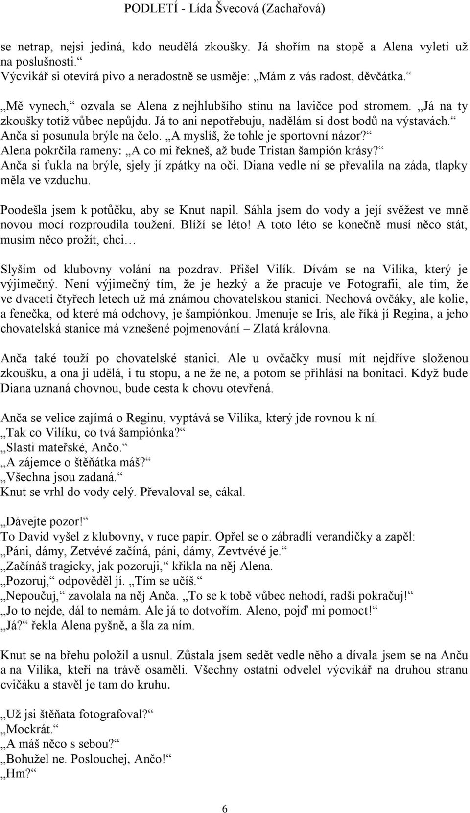 PODLETÍ - Lída Švecová (Zachařová) - PDF Stažení zdarma