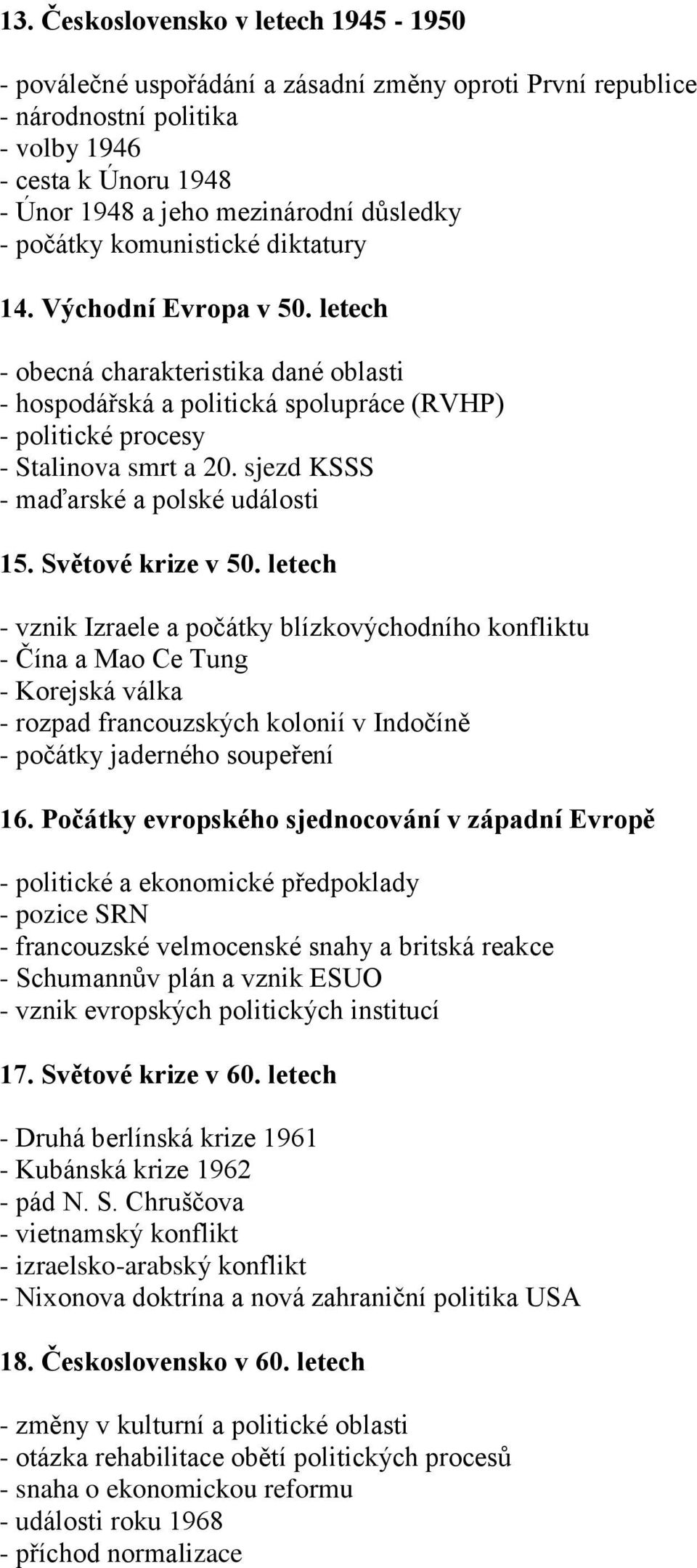 sjezd KSSS - maďarské a polské události 15. Světové krize v 50.