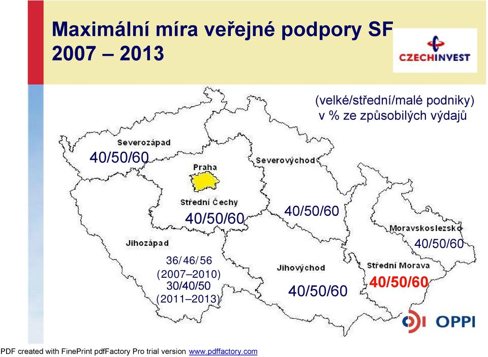 výdajů 40/50/60 40/50/60 36/46/56 (2007 2010)