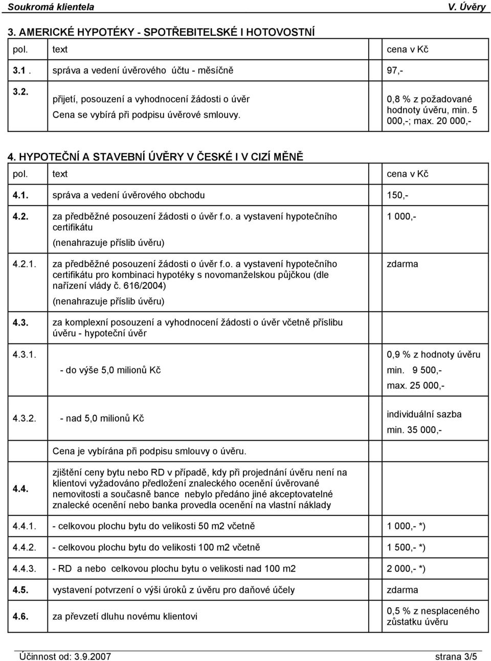 o. a vystavení hypotečního certifikátu (nenahrazuje příslib úvěru) 4.2.1. za předběžné posouzení žádosti o úvěr f.o. a vystavení hypotečního certifikátu pro kombinaci hypotéky s novomanželskou půjčkou (dle nařízení vlády č.