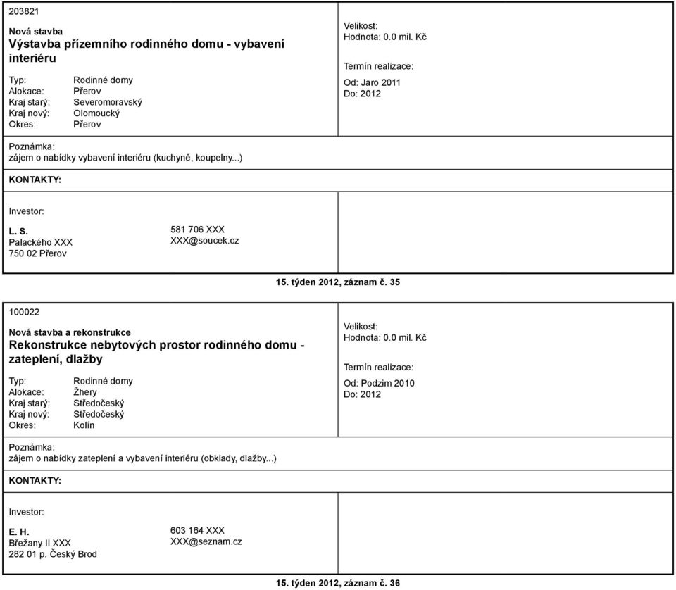 35 100022 a rekonstrukce Rekonstrukce nebytových prostor rodinného domu - zateplení, dlažby Žhery Středočeský Středočeský Kolín Od: Podzim