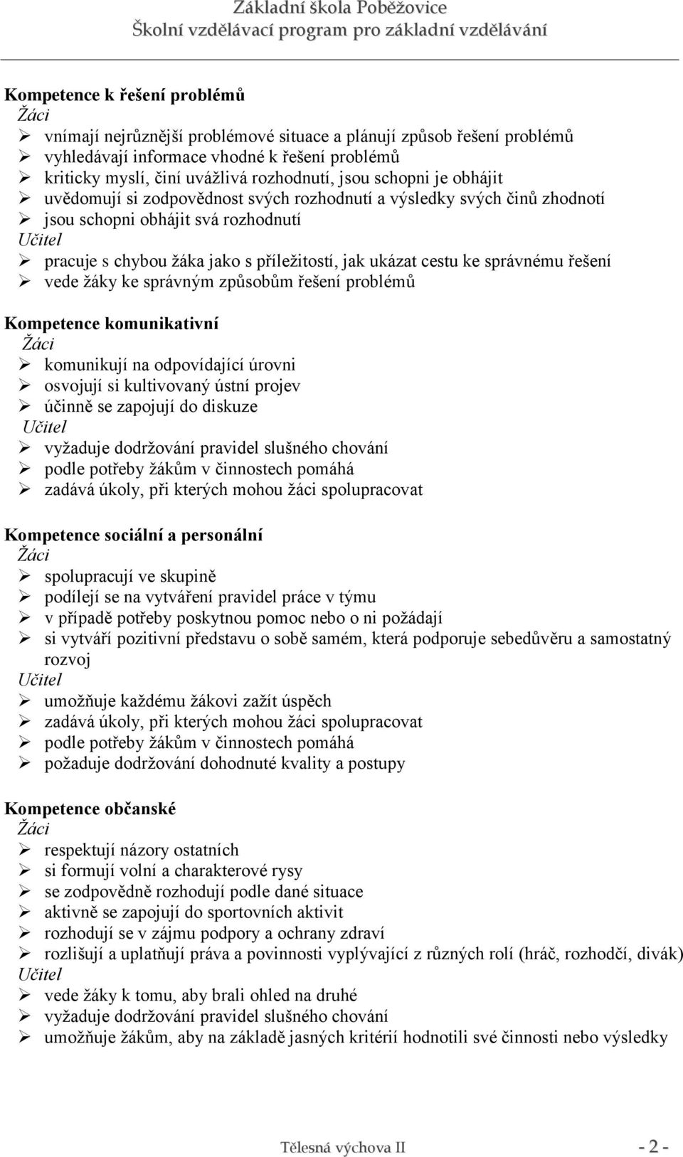 správnému řešení vede žáky ke správným způsobům řešení problémů Kompetence komunikativní komunikují na odpovídající úrovni osvojují si kultivovaný ústní projev účinně se zapojují do diskuze vyžaduje