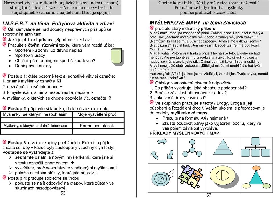 Dopingové kontroly Postup 1: čtěte pozorně text a jednotlivé věty si označte: 1. známé myšlenky označte 2. neznámé a nové informace + 3. k myšlenkám, s nimiž nesouhlasíte, napište - 4.