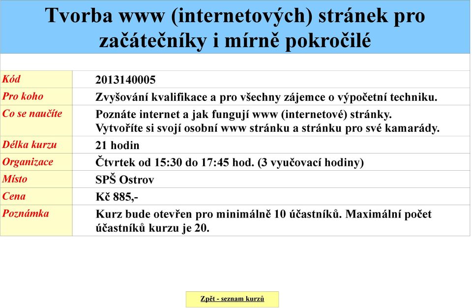 Poznáte internet a jak fungují www (internetové) stránky.