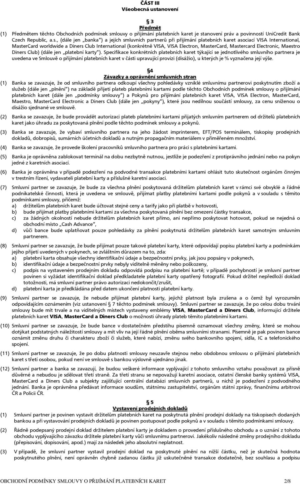 louvy o přijímání platebních karet je st