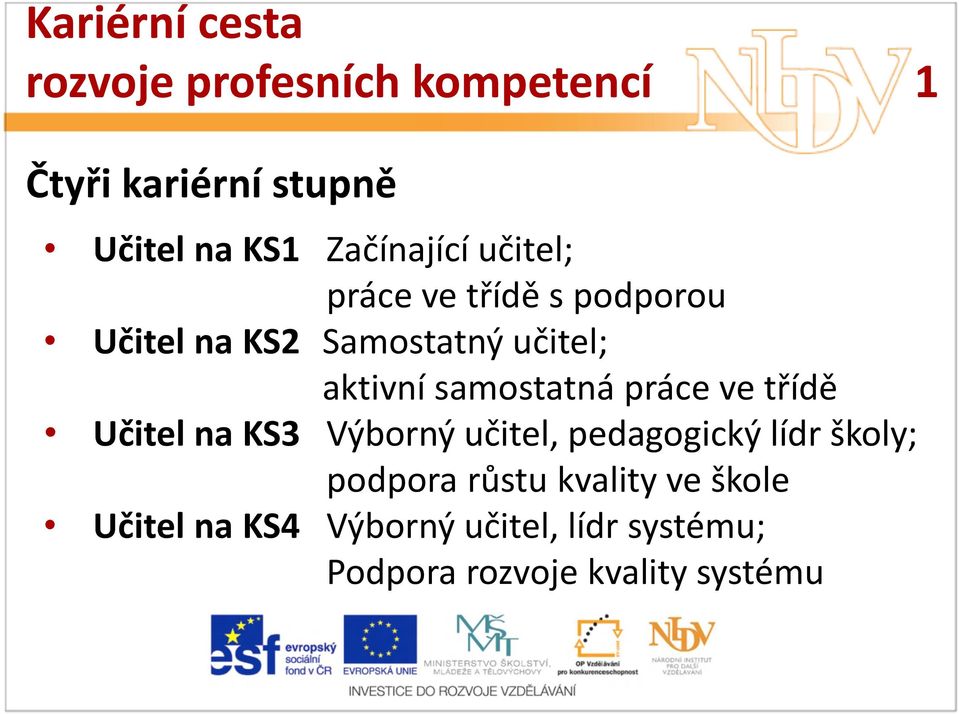 samostatná práce ve třídě Učitel na KS3 Výborný učitel, pedagogický lídr školy; podpora