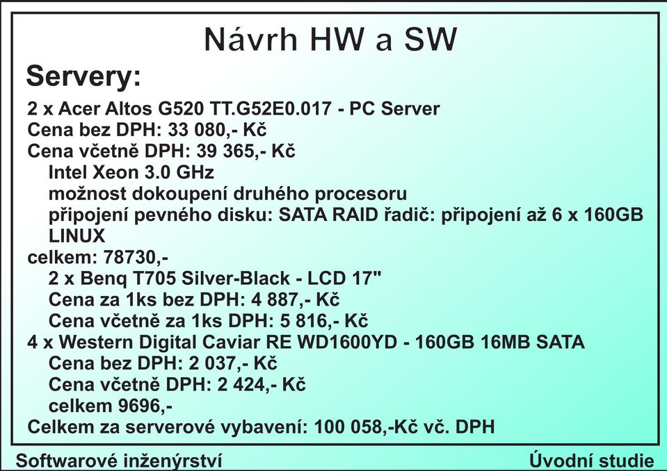 Benq T705 Silver-Black - LCD 17" Cena za 1ks bez DPH: 4 887,- Kè Cena vèetnì za 1ks DPH: 5 816,- Kè 4 x Western Digital Caviar RE