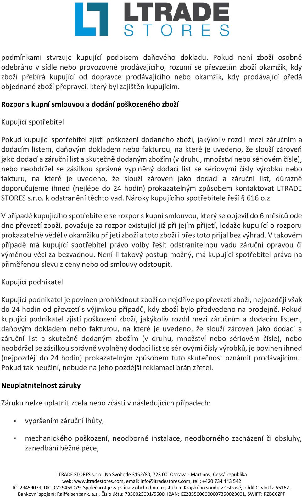 objednané zboží přepravci, který byl zajištěn kupujícím.