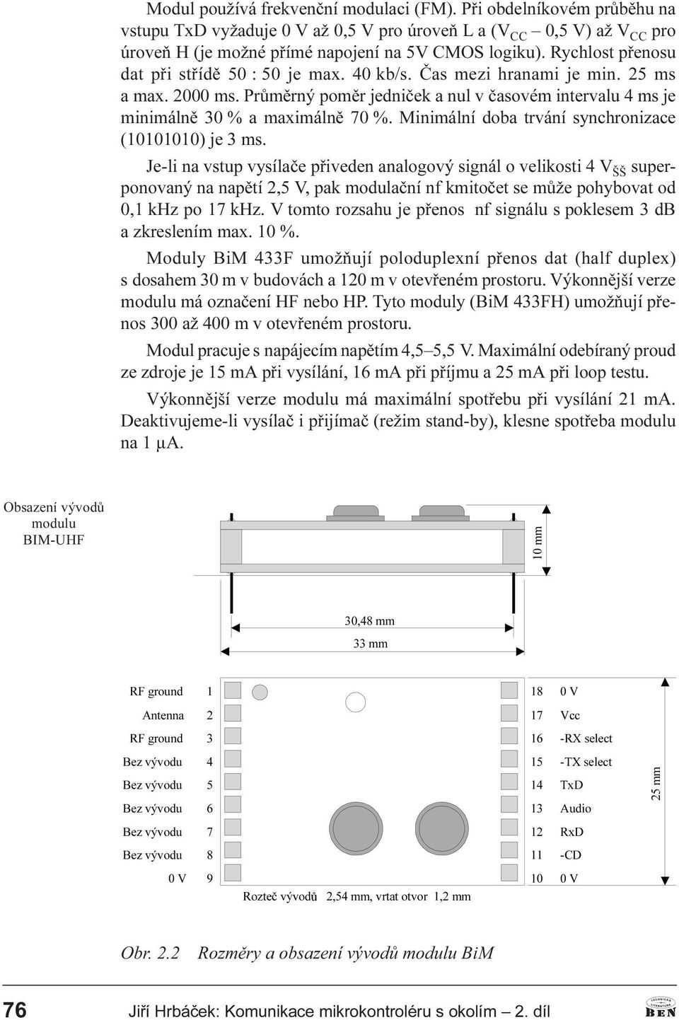 doba trvání synchronizace (10101010) je 3 ms Je-li na vstup vysílaèe pøiveden analogový signál o velikosti 4 V ŠŠ superponovaný na napìtí 2,5 V, pak modulaèní nf kmitoèet se mùže pohybovat od 0,1 khz