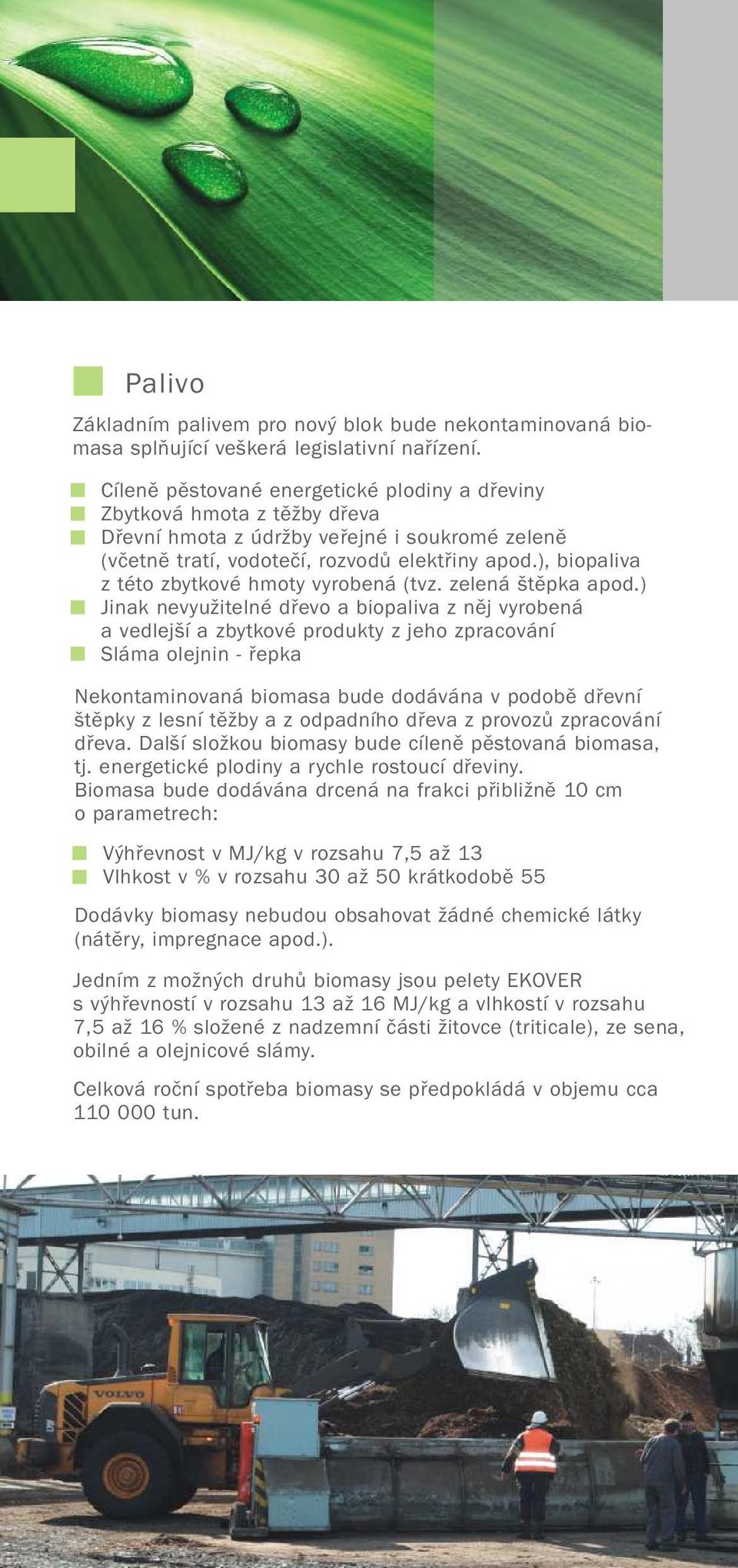 ), biopaliva z této zbytkové hmoty vyrobená (tvz. zelená štěpka apod.
