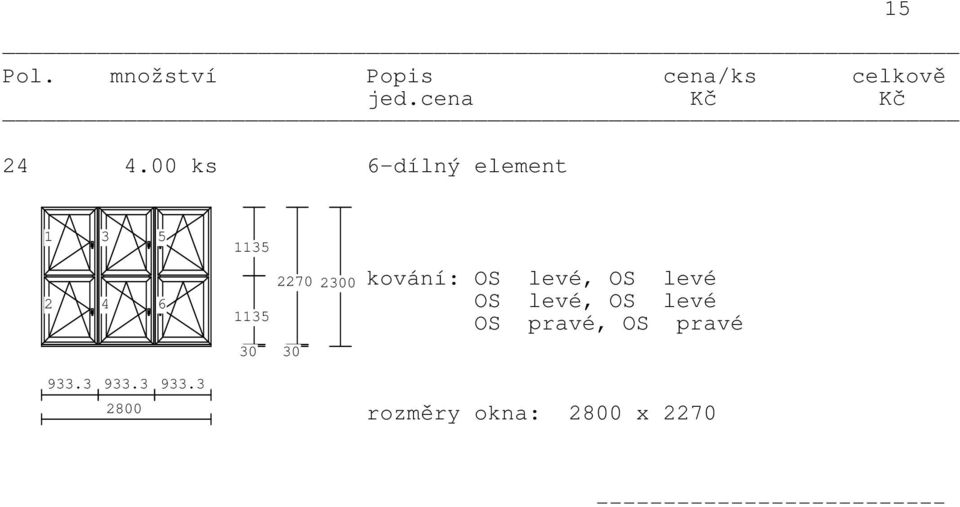 OS levé, OS levé OS pravé, OS pravé 933.