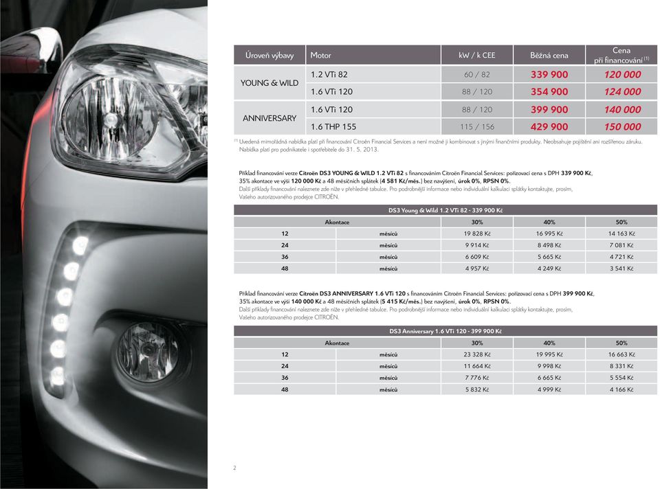 6 THP 155 115 / 156 429 900 150 000 (1) Uvedená mimořádná nabídka platí při fi nancování Citroën Financial Services a není možné ji kombinovat s jinými fi nančními produkty.