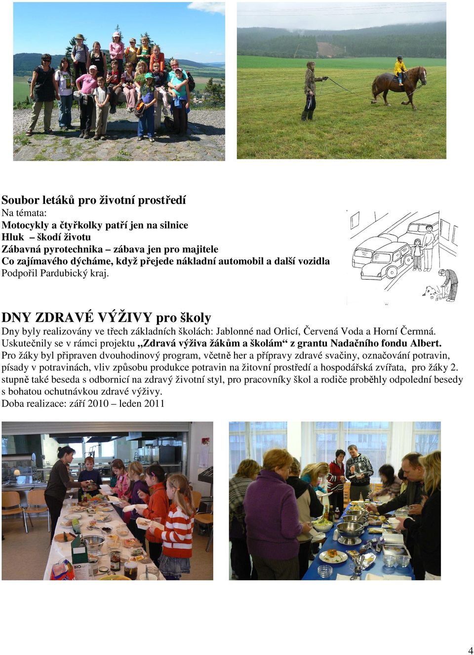 Uskutečnily se v rámci projektu Zdravá výživa žákům a školám z grantu Nadačního fondu Albert.