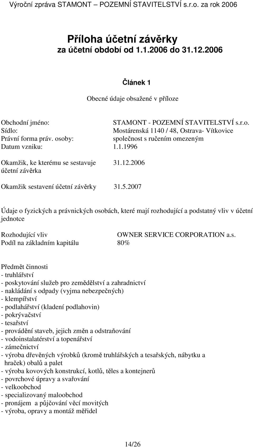2007 Údaje o fyzických a právnických oso