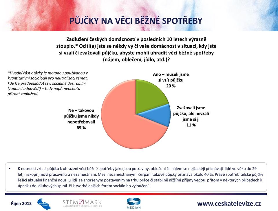 sociálně desirabilní (žádoucí odpovědi) tedy např. neochotu přiznat zadlužení.