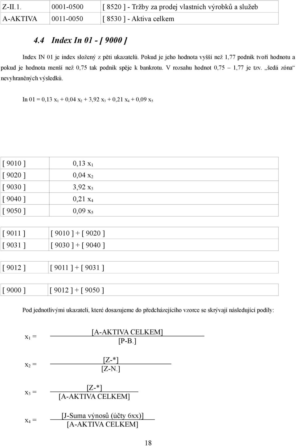 In 01 = 0,13 x 1 + 0,04 x 2 + 3,92 x 3 + 0,21 x 4 + 0,09 x 5 [ 9010 ] 0,13 x 1 [ 9020 ] 0,04 x 2 [ 9030 ] 3,92 x 3 [ 9040 ] 0,21 x 4 [ 9050 ] 0,09 x 5 [ 9011 ] [ 9010 ] + [ 9020 ] [ 9031 ] [ 9030 ] +