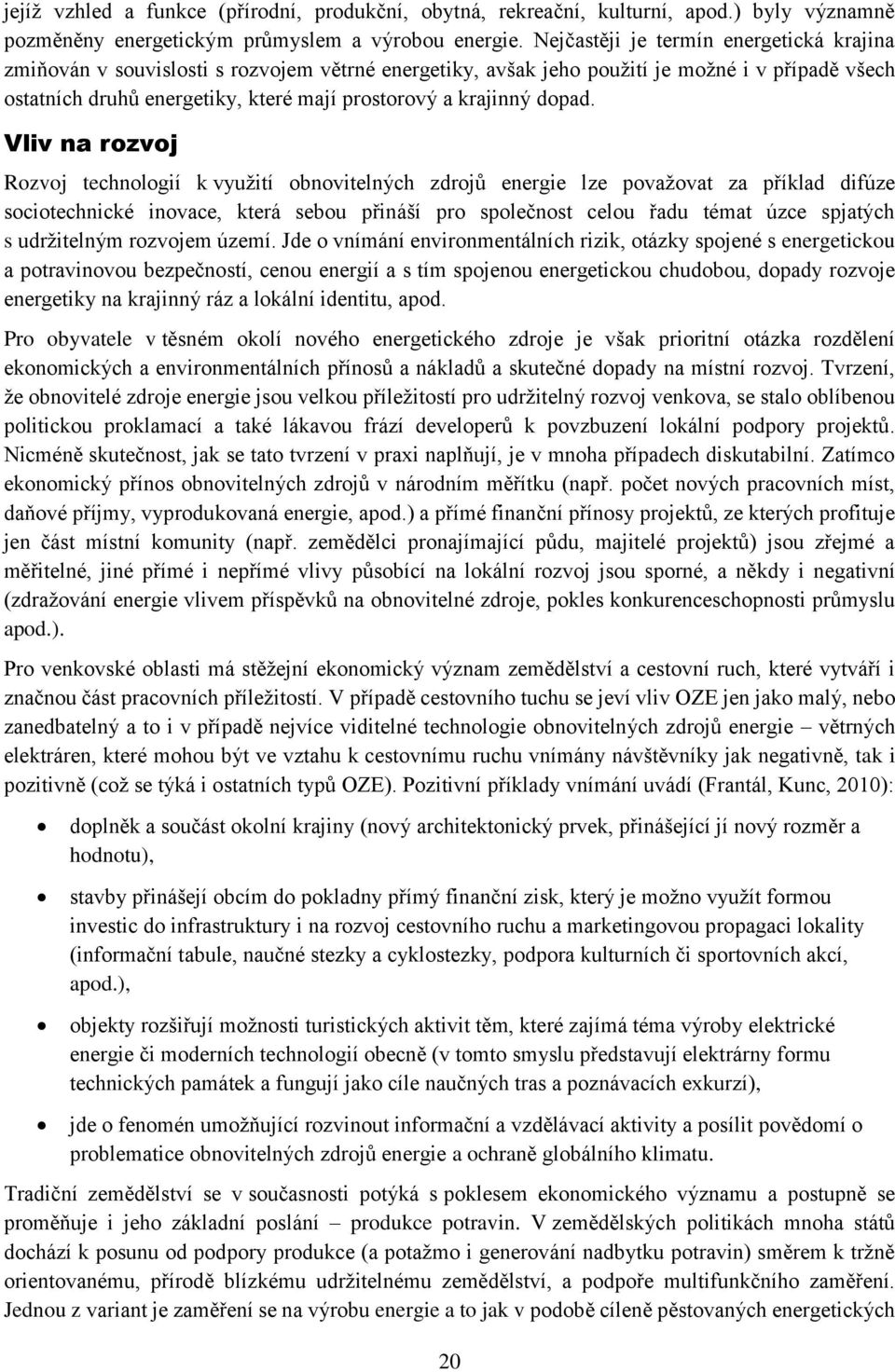 krajinný dopad.