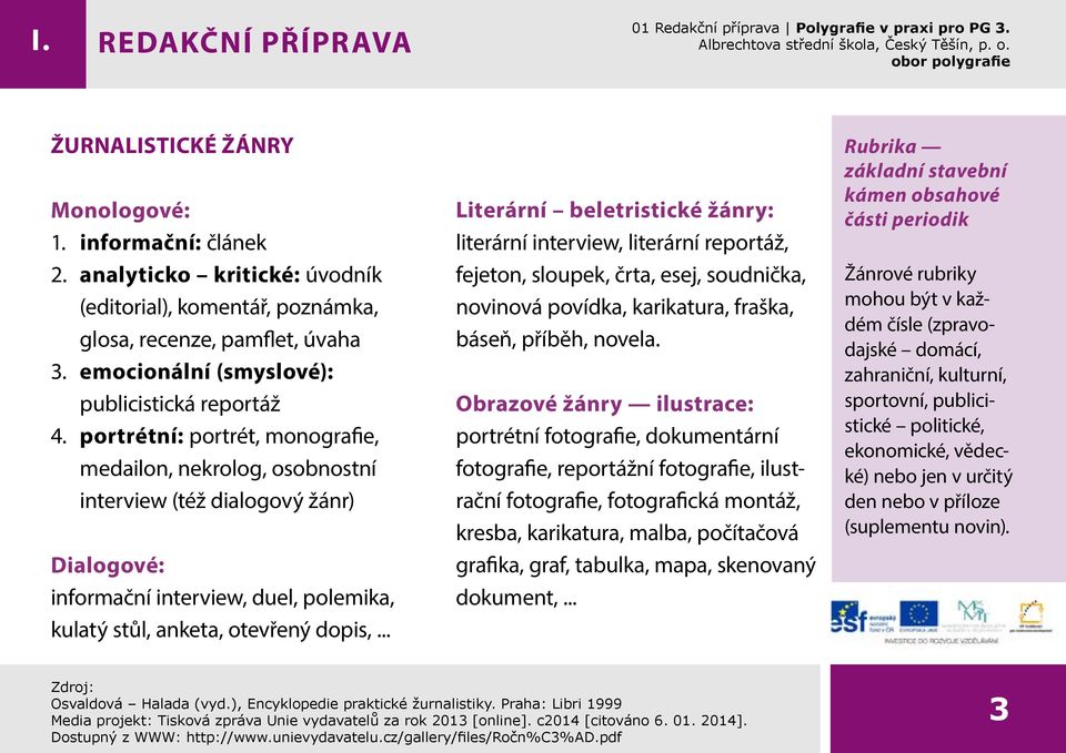 portrétní: portrét, monografie, medailon, nekrolog, osobnostní interview (též dialogový žánr) Dialogové: informační interview, duel, polemika, kulatý stůl, anketa, otevřený dopis,.