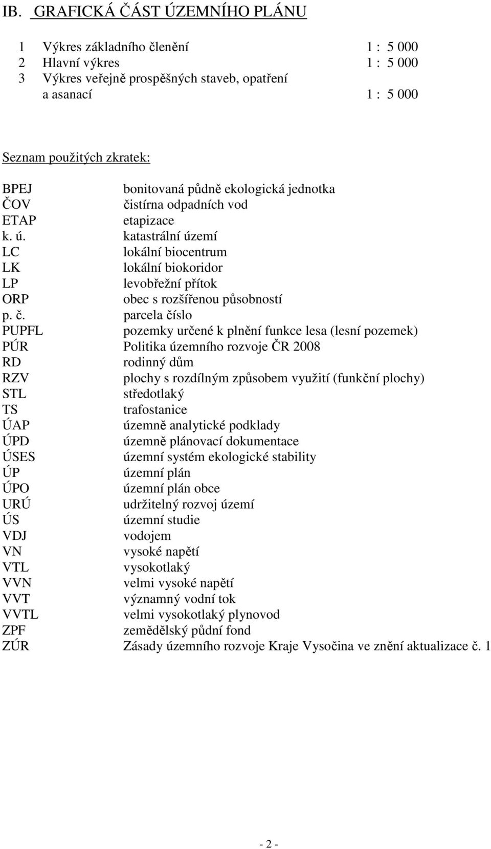 katastrální území LC lokální biocentrum LK lokální biokoridor LP levobřežní přítok ORP obec s rozšířenou působností p. č.