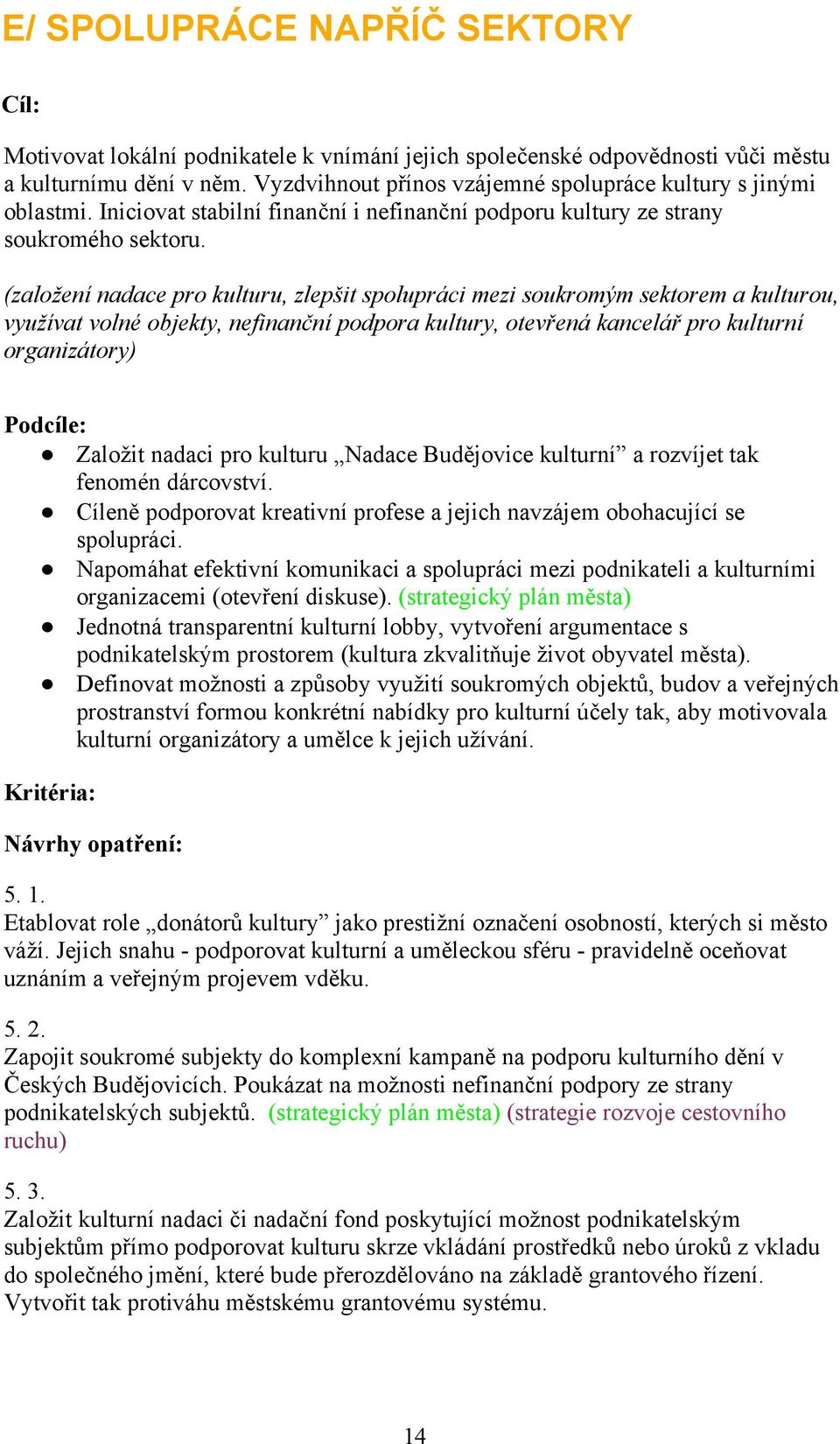 ívat volné objekty, nefinan#ní podpora kultury, otev%ená kancelá% pro kulturní organizátory) Podcíle:! Zalo*it nadaci pro kulturu Nadace Bud'jovice kulturní a rozvíjet tak fenomén dárcovství.
