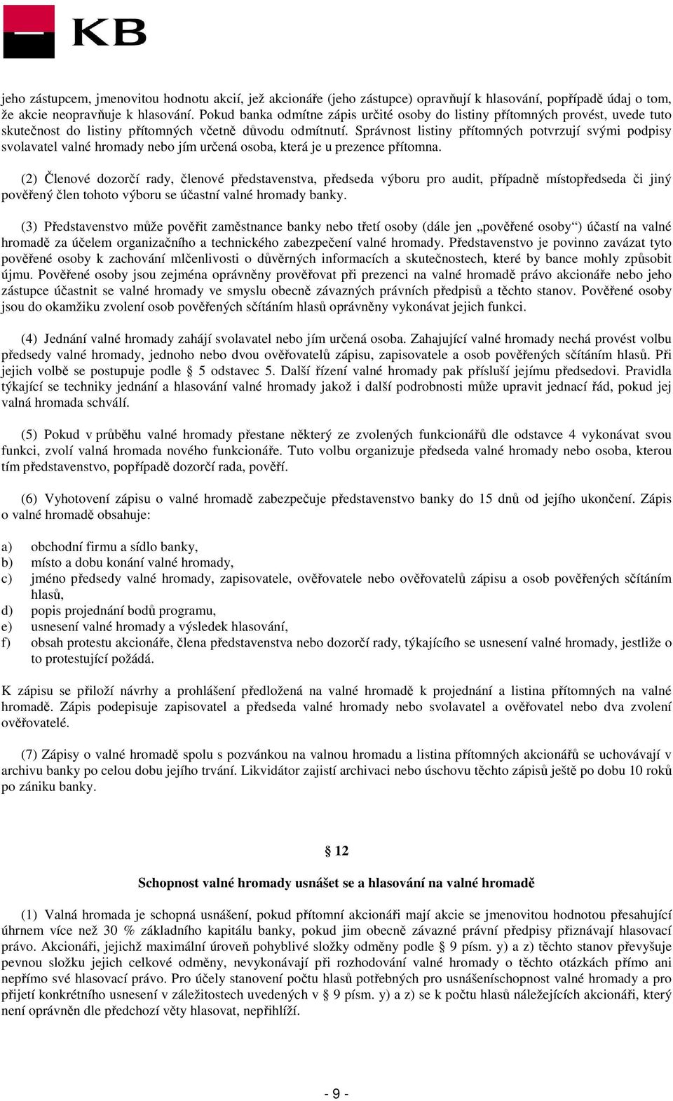 Správnost listiny přítomných potvrzují svými podpisy svolavatel valné hromady nebo jím určená osoba, která je u prezence přítomna.