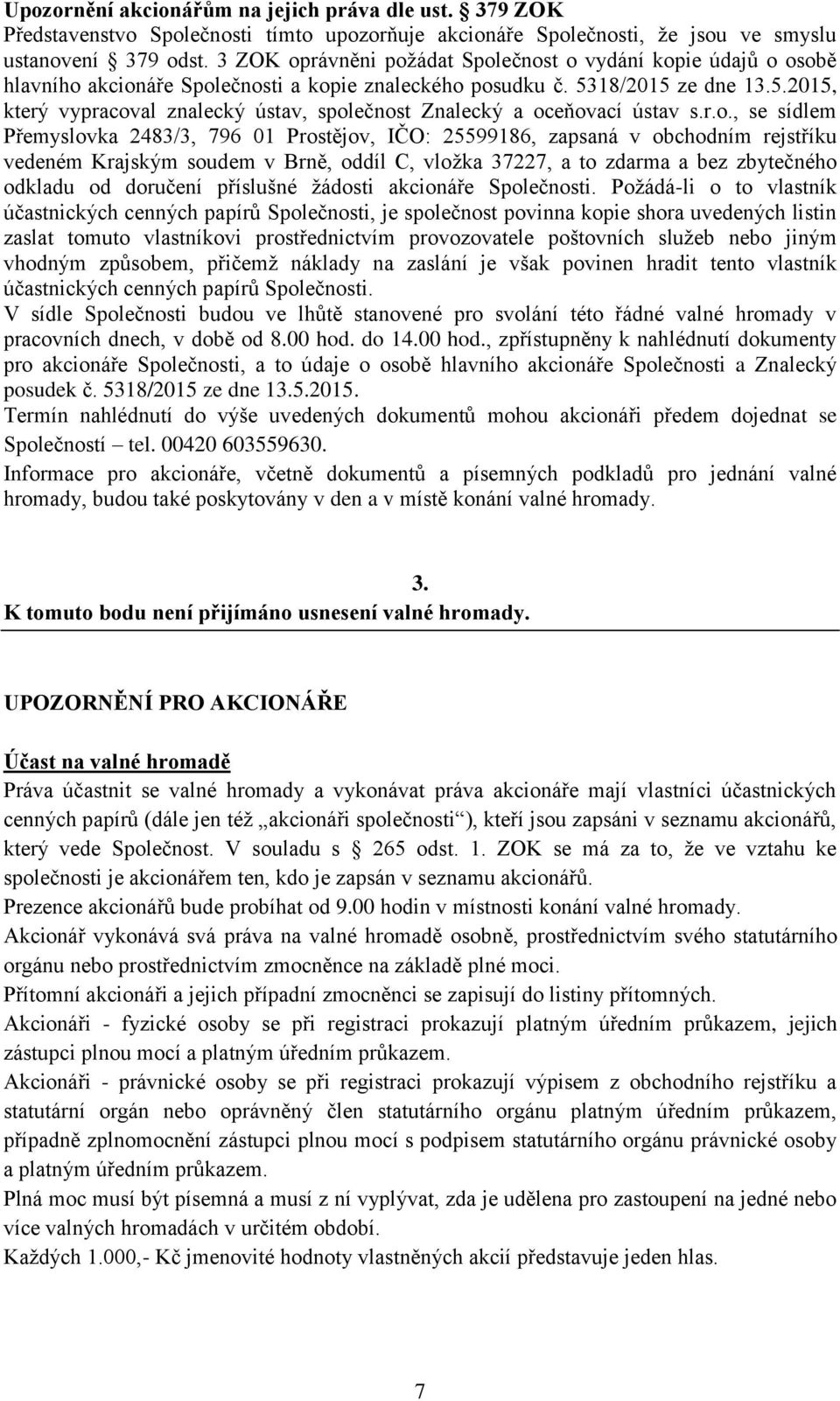 18/2015 ze dne 13.5.2015, který vypracov