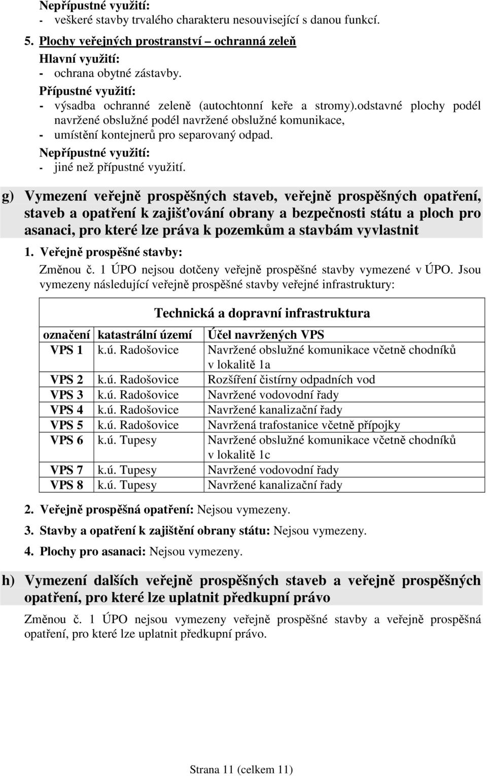 Nepřípustné využití: - jiné než přípustné využití.