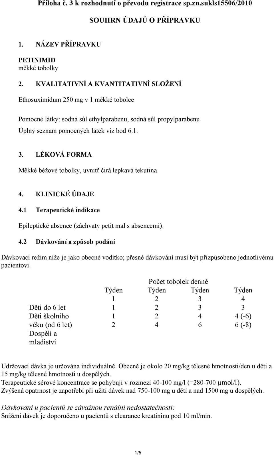 .. LÉKOVÁ FORMA Měkké béžové tobolky, uvnitř čirá lepkavá tekutina. KLINICKÉ ÚDAJE. Terapeutické indikace Epileptické absence (záchvaty petit mal s absencemi).