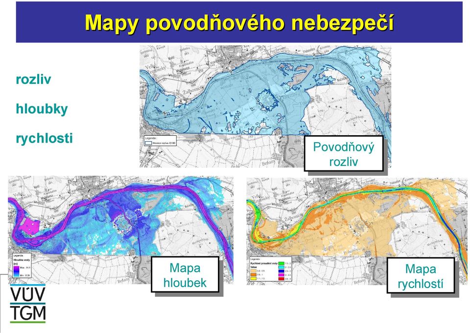 rychlosti Povodňový rozliv