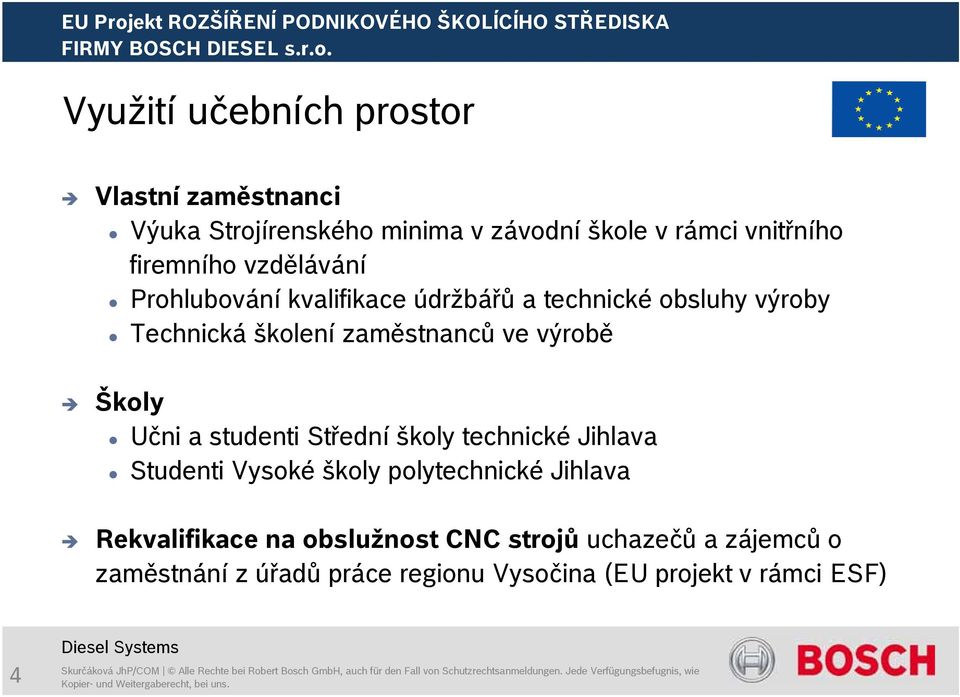 ve výrobě Školy Učni a studenti Střední školy technické Jihlava Studenti Vysoké školy polytechnické Jihlava