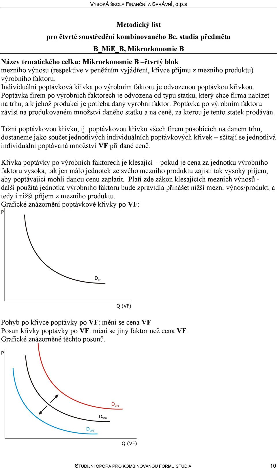 Poptávka po výrobním faktoru závisí na produkovaném množství daného statku a na ceně, za kterou je tento statek prodáván. Tržní poptávkovou křivku, tj.