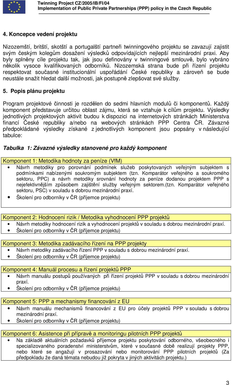 Nizozemská strana bude při řízení projektu respektovat současné institucionální uspořádání České republiky a zároveň se bude neustále snažit hledat další možnosti, jak postupně zlepšovat své služby.