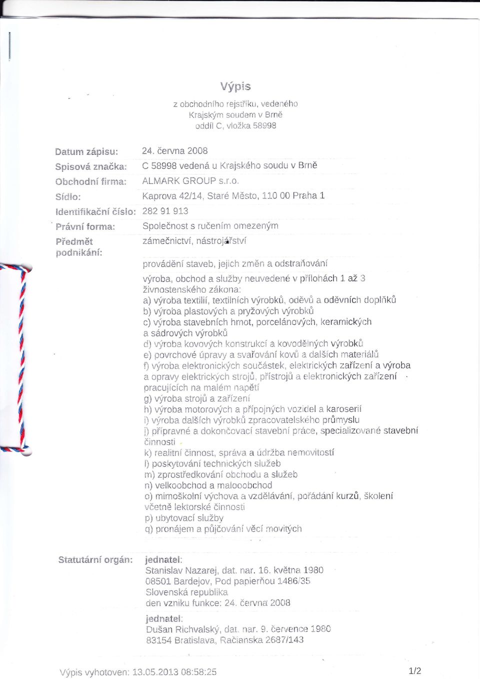 C' vložka 58998 oddl Kra