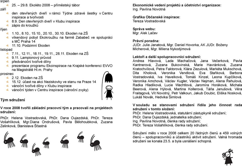 11. Lampionový průvod předvánoční tvořivé dílny prezentace programu Ekoinspirace na Krajské konferenci EVVO na Magistrátě Hl.m. Prahy prosinec 2.12.
