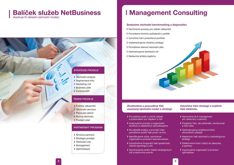 Obchodní analýza Segmentace trhu Marketing mix Business plán Portfolio/KPI ŘÍZENÍ PRODEJE Potřeby zákazníků Obchodní akvizice Plánování aktivit Rozvoj obchodu Prodejní plán PARTNERSKÝ PROGRAM