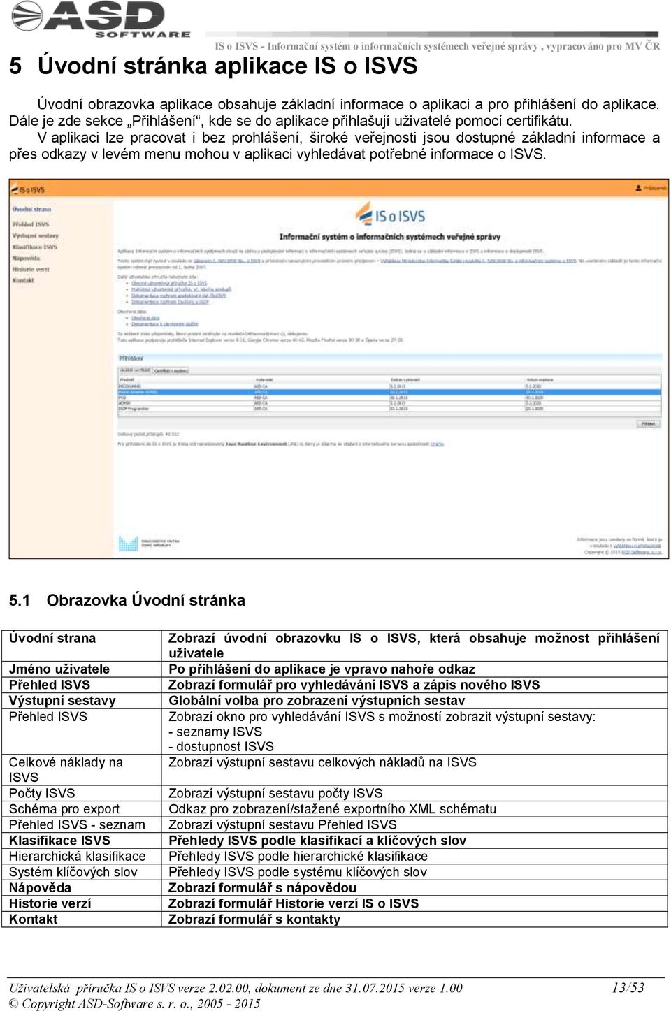 V aplikaci lze pracovat i bez prohlášení, široké veřejnosti jsou dostupné základní informace a přes odkazy v levém menu mohou v aplikaci vyhledávat potřebné informace o ISVS. 5.