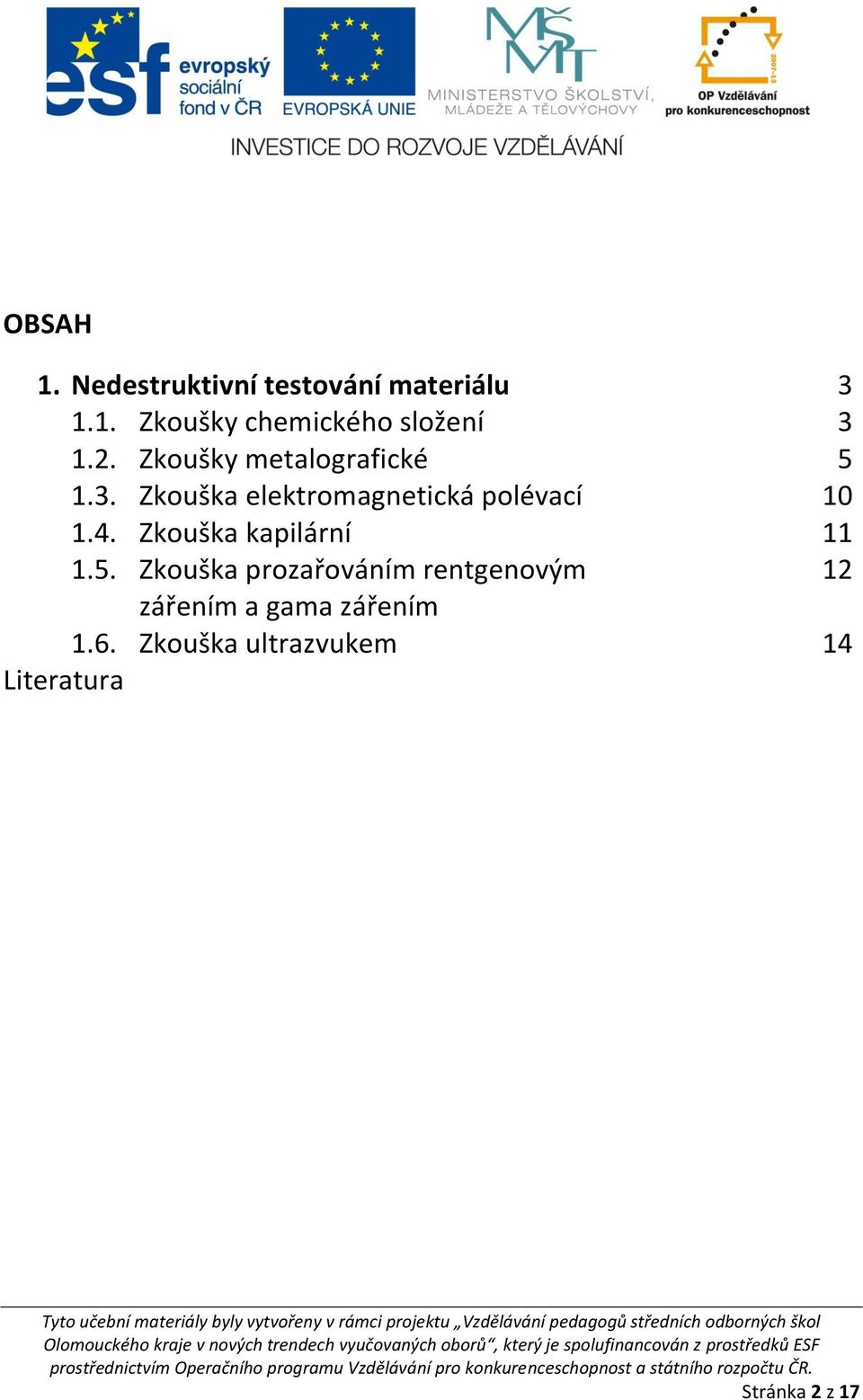 4. Zkouška kapilární 11 1.5.