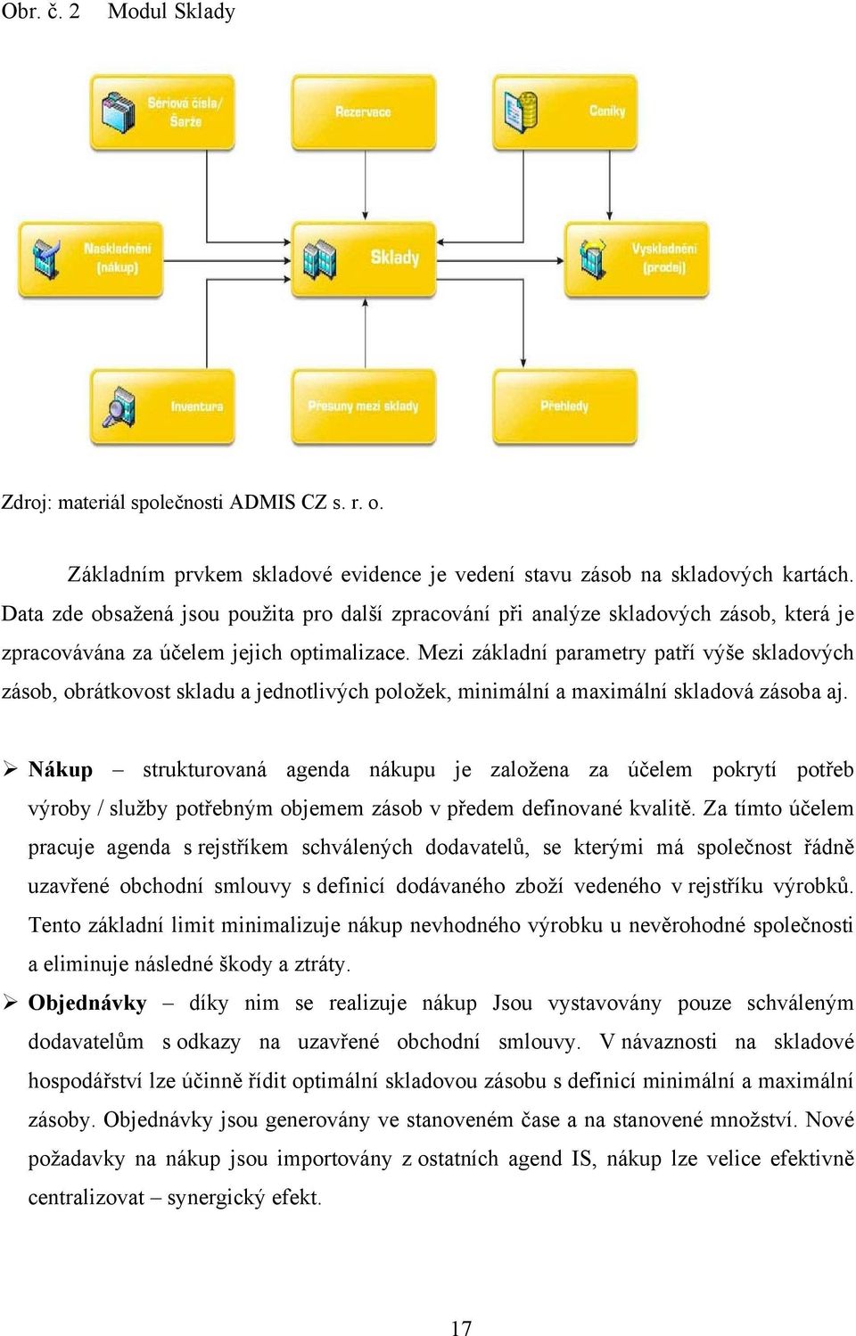 Mezi základní parametry patří výše skladových zásob, obrátkovost skladu a jednotlivých položek, minimální a maximální skladová zásoba aj.