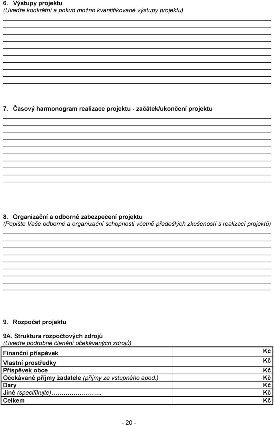 Organizační a odborné zabezpečení projektu (Popište Vaše odborné a organizační schopnosti včetně předešlých zkušeností s realizací projektů)