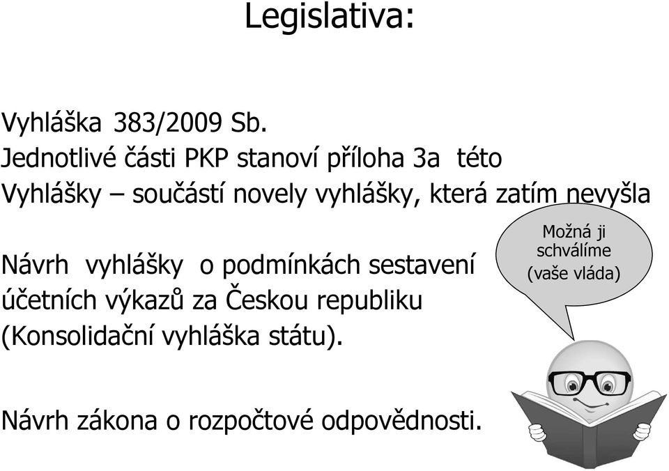 vyhlášky, která zatím nevyšla Návrh vyhlášky o podmínkách sestavení účetních