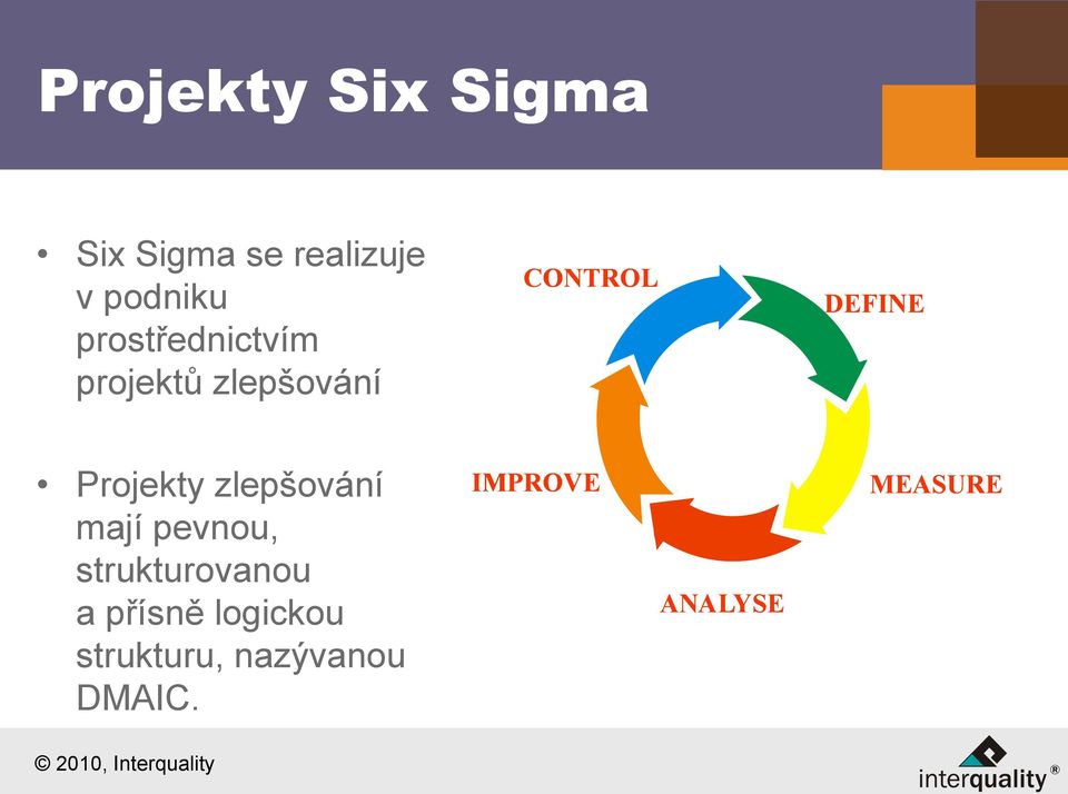 Projekty zlepšování mají pevnou, strukturovanou a