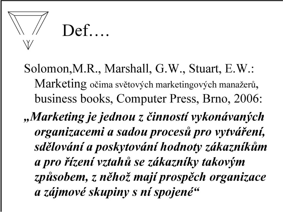 : Marketing očima světových marketingových manažerů, business books, Computer Press, Brno, 2006: