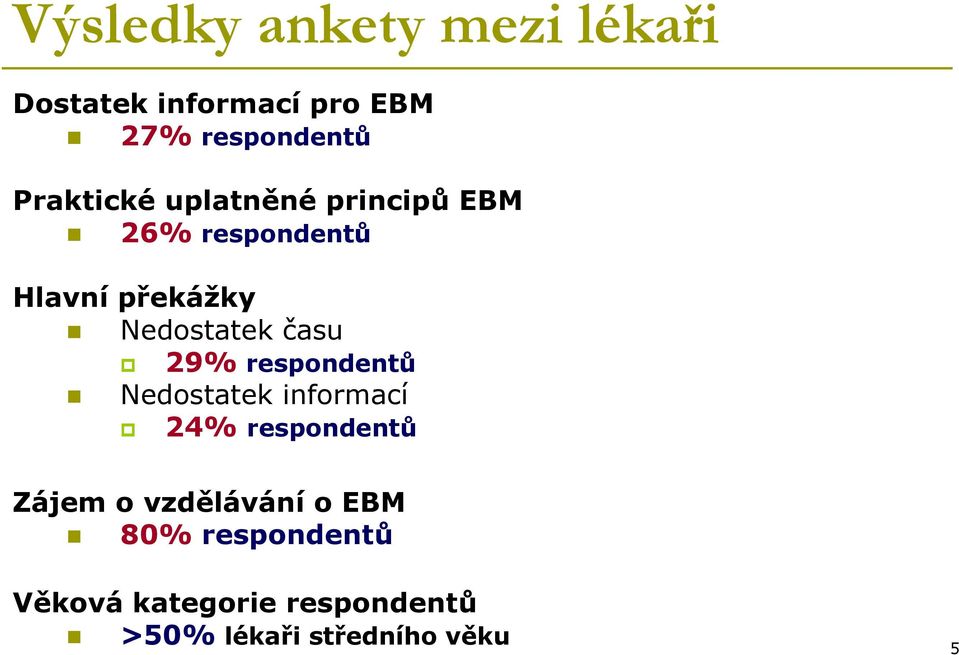 času 29% respondentů Nedostatek informací 24% respondentů Zájem o