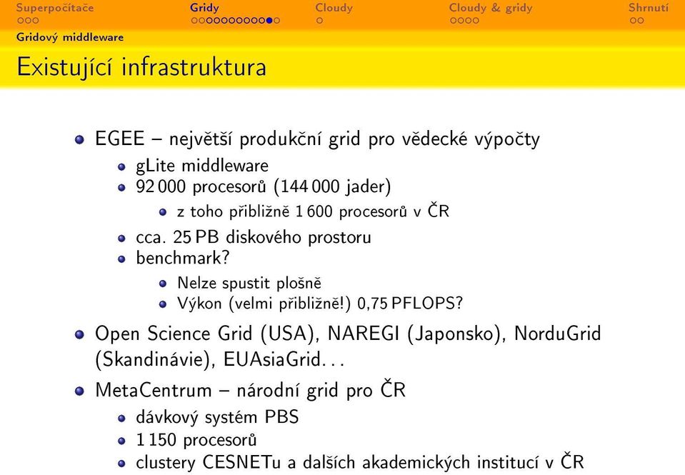 Nelze spustit plo²n Výkon (velmi p ibliºn!) 0,75 PFLOPS?